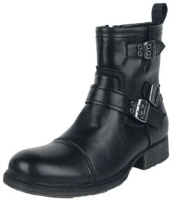 "Stomp The Ground" Biker Boot Black By Black Premium By EMP