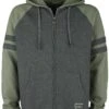 "Green/grey Zip Hoodie" Hooded Zip Green-grey By RED By EMP