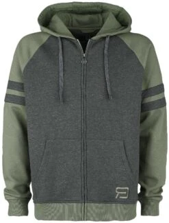 "Green/grey Zip Hoodie" Hooded Zip Green-grey By RED By EMP