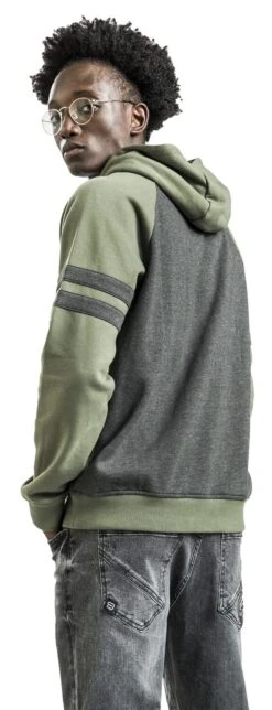 "Green/grey Zip Hoodie" Hooded Zip Green-grey By RED By EMP -Men Fashion Clothing Store 525992wb