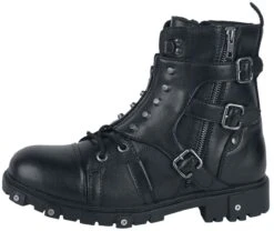"Biker Boots With Buckles" Laced Boots Black By Gothicana By EMP 12 "Biker Boots With Buckles" Laced Boots Black By Gothicana By EMP -Men Fashion Clothing Store 526149a4