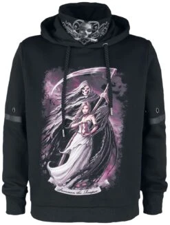 "Gothicana X Anne Stokes - Hoodie With Grim Reaper" Hooded Sweater Black By Gothicana By EMP