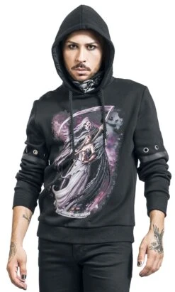 "Gothicana X Anne Stokes - Hoodie With Grim Reaper" Hooded Sweater Black By Gothicana By EMP -Men Fashion Clothing Store 526152wa