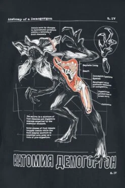 "Anatomy Of A Demogorgon" T-Shirt Black By Stranger Things -Men Fashion Clothing Store 527228d