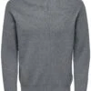 "ONSPHIL Reg 12 Struc Knitted Roll Neck" Sweatshirt Mottled Grey By ONLY And SONS 2 "ONSPHIL Reg 12 Struc Knitted Roll Neck" Sweatshirt Mottled Grey By ONLY And SONS -Men Fashion Clothing Store 527354a