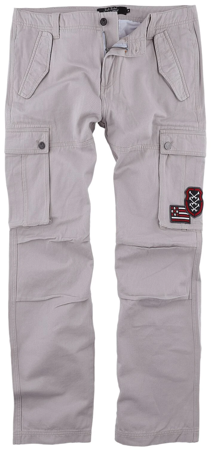 "Army Vintage Trousers" Cargo Trousers Grey By Rock Rebel By EMP 3 "Army Vintage Trousers" Cargo Trousers Grey By Rock Rebel By EMP