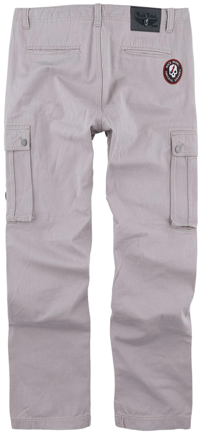 "Army Vintage Trousers" Cargo Trousers Grey By Rock Rebel By EMP 4 "Army Vintage Trousers" Cargo Trousers Grey By Rock Rebel By EMP - Image 2