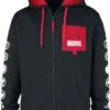 "Logos" Hooded Zip Black By Marvel -Men Fashion Clothing Store 527734a
