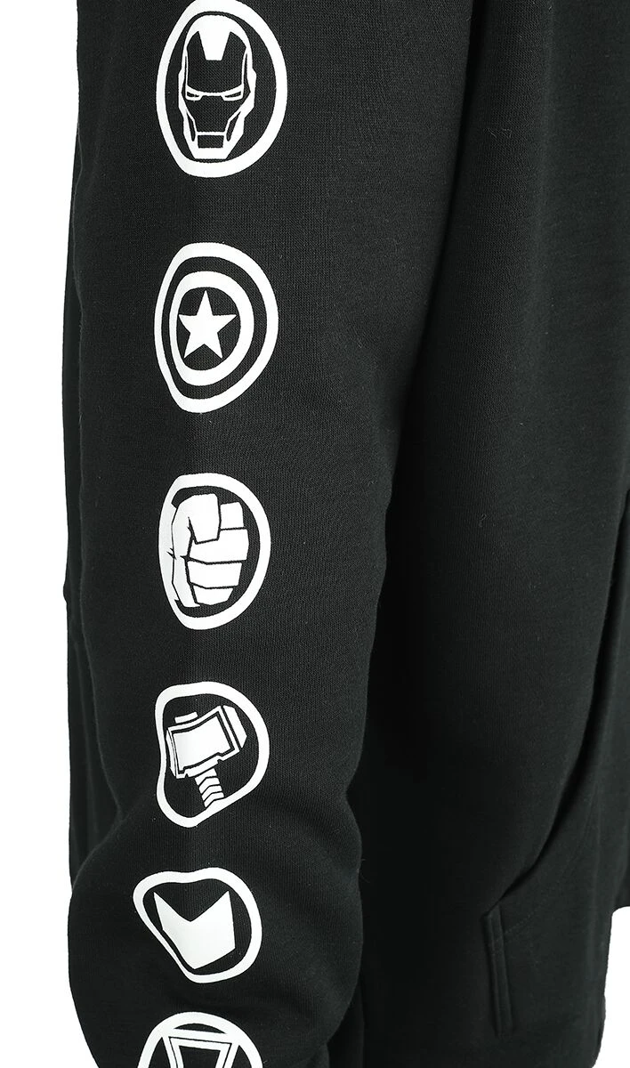 "Logos" Hooded Zip Black By Marvel 6 "Logos" Hooded Zip Black By Marvel - Image 4