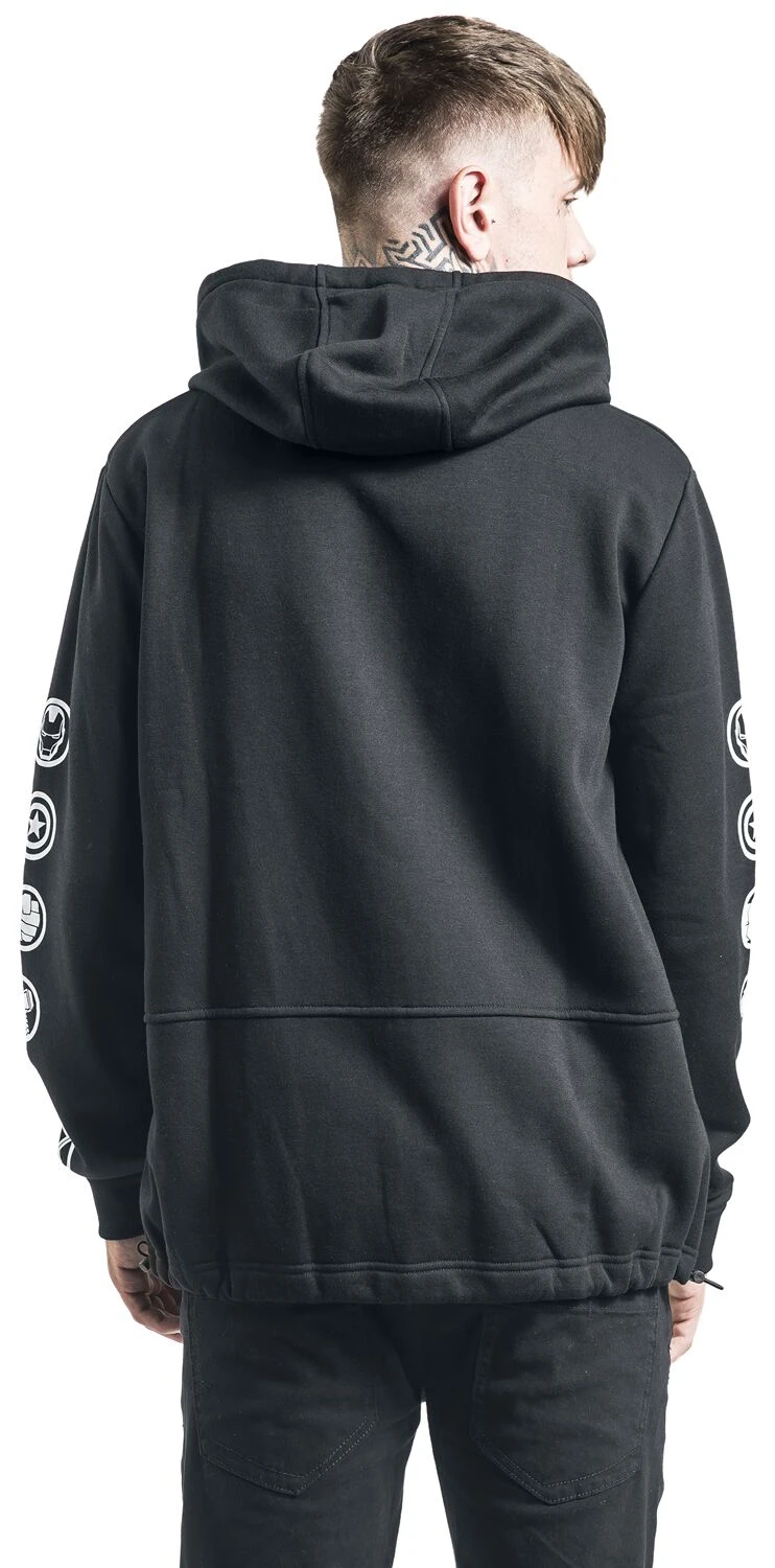"Logos" Hooded Zip Black By Marvel 8 "Logos" Hooded Zip Black By Marvel - Image 6
