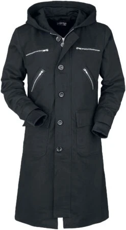 "Belial" Coats Black By Gothicana By EMP