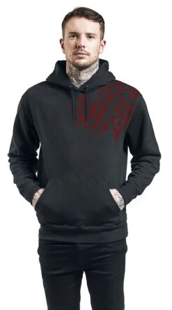 "Vicero" Hooded Sweater Black By Outer Vision -Men Fashion Clothing Store 527818wb