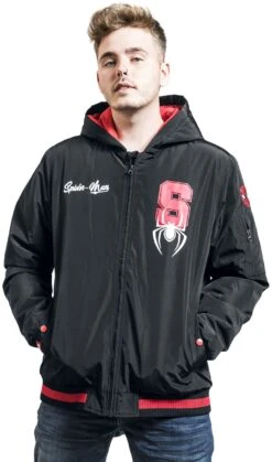 "Spider Logo" Winter Jacket Black By Spider-Man -Men Fashion Clothing Store 527936wa