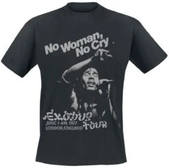 "No Woman No Cry" T-Shirt Black By Bob Marley
