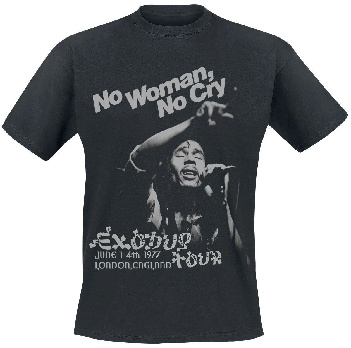 "No Woman No Cry" T-Shirt Black By Bob Marley 3 "No Woman No Cry" T-Shirt Black By Bob Marley