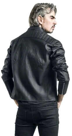 "EMP Signature Collection" Imitation Leather Jacket Black By Gojira -Men Fashion Clothing Store 528409wb