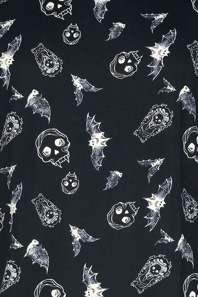 "T-shirt With Bats And Skulls" T-Shirt Black By Gothicana By EMP 5 "T-shirt With Bats And Skulls" T-Shirt Black By Gothicana By EMP - Image 3