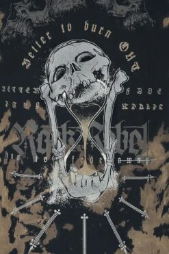 "T-shirt With Skull - Hourglass Print" T-Shirt Black By Rock Rebel By EMP -Men Fashion Clothing Store 528888d