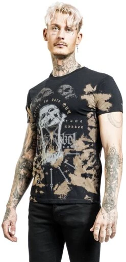 "T-shirt With Skull - Hourglass Print" T-Shirt Black By Rock Rebel By EMP -Men Fashion Clothing Store 528888wa