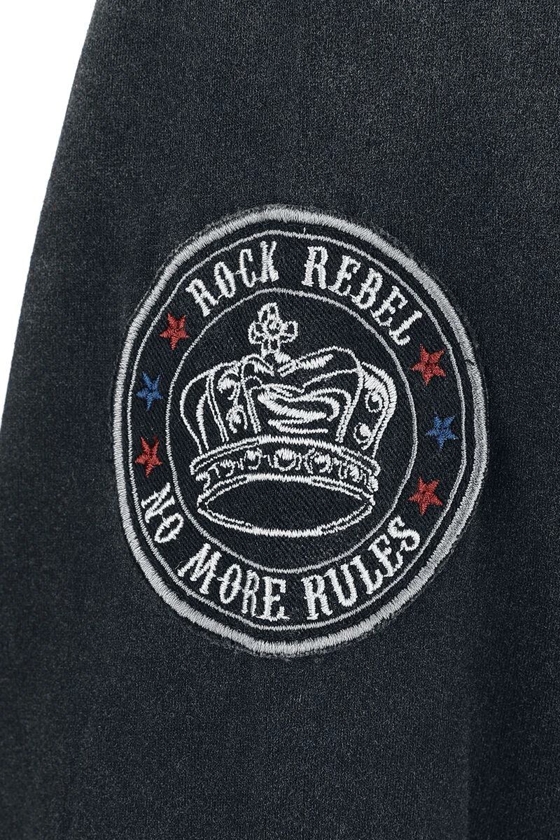 "Rock ‘n’ Roll Long-sleeved Shirt With Prints" Long-sleeve Shirt Grey By Rock Rebel By EMP 5 "Rock ‘n’ Roll Long-sleeved Shirt With Prints" Long-sleeve Shirt Grey By Rock Rebel By EMP - Image 3