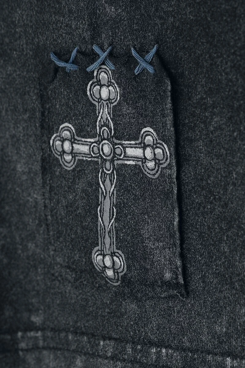 "Rock ‘n’ Roll Long-sleeved Shirt With Prints" Long-sleeve Shirt Grey By Rock Rebel By EMP 6 "Rock ‘n’ Roll Long-sleeved Shirt With Prints" Long-sleeve Shirt Grey By Rock Rebel By EMP - Image 4