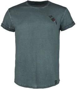 "T-shirt With Old-school Embroidery Detail" T-Shirt Dark Blue By RED By EMP