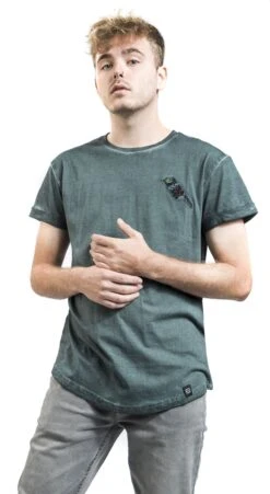 "T-shirt With Old-school Embroidery Detail" T-Shirt Dark Blue By RED By EMP 12 "T-shirt With Old-school Embroidery Detail" T-Shirt Dark Blue By RED By EMP -Men Fashion Clothing Store 529161wa