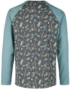 "Raglan Long-sleeved Top With Old-school Motifs" Long-sleeve Shirt Blue By RED By EMP 6 "Raglan Long-sleeved Top With Old-school Motifs" Long-sleeve Shirt Blue By RED By EMP -Men Fashion Clothing Store 529168b