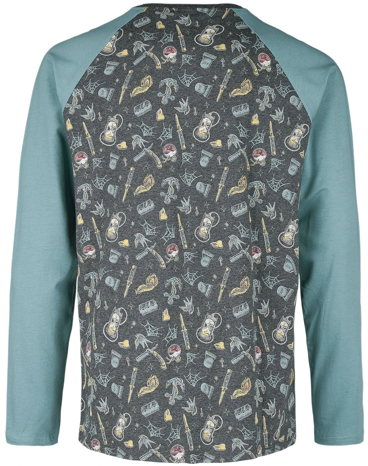 "Raglan Long-sleeved Top With Old-school Motifs" Long-sleeve Shirt Blue By RED By EMP 4 "Raglan Long-sleeved Top With Old-school Motifs" Long-sleeve Shirt Blue By RED By EMP - Image 2