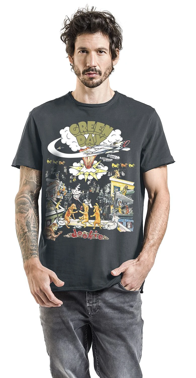 "Amplified Collection - Dookie" T-Shirt Charcoal By Green Day 6 "Amplified Collection - Dookie" T-Shirt Charcoal By Green Day - Image 4