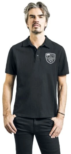 "Washed Slub Polo" Polo Shirt Black By Volbeat -Men Fashion Clothing Store 530512wa