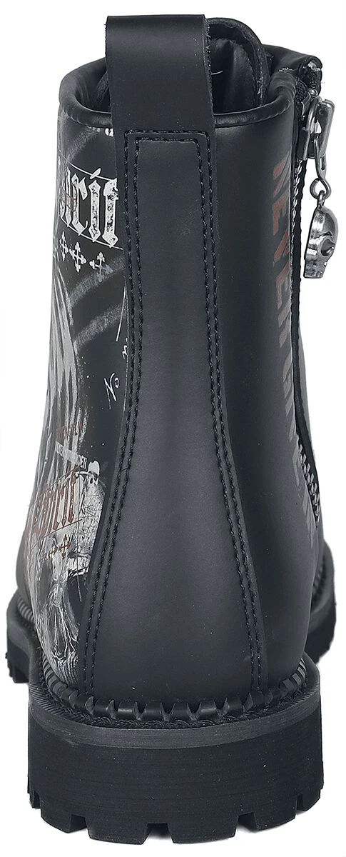 "Boots With Large Rock Rebel Print" Boot Black By Rock Rebel By EMP 4 "Boots With Large Rock Rebel Print" Boot Black By Rock Rebel By EMP - Image 2