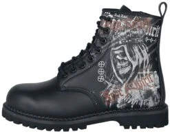 "Boots With Large Rock Rebel Print" Boot Black By Rock Rebel By EMP 12 "Boots With Large Rock Rebel Print" Boot Black By Rock Rebel By EMP -Men Fashion Clothing Store 531276a4