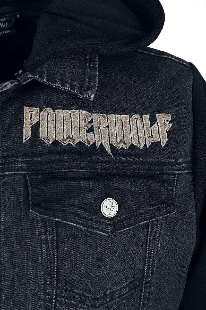 "EMP Signature Collection" Jeans Jacket Black By Powerwolf 6 "EMP Signature Collection" Jeans Jacket Black By Powerwolf - Image 4