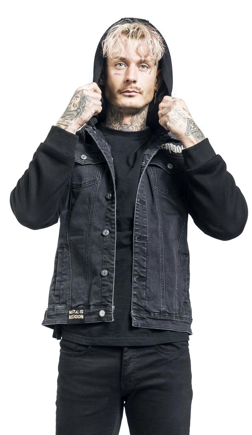 "EMP Signature Collection" Jeans Jacket Black By Powerwolf 8 "EMP Signature Collection" Jeans Jacket Black By Powerwolf - Image 6