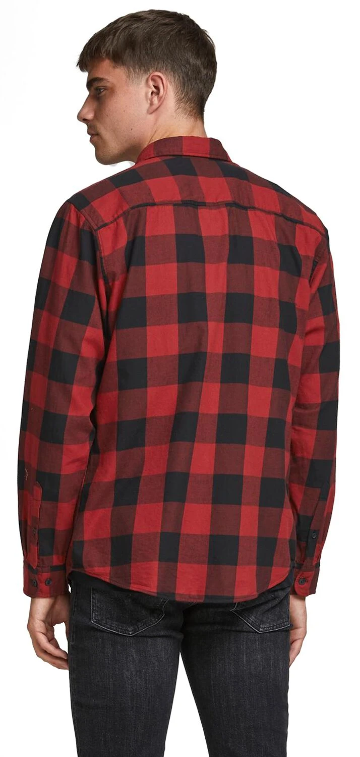 "JJEGINGHAM TWILL SHIRT L/S NOOS" Longsleeve Red-black By Jack & Jones 4 "JJEGINGHAM TWILL SHIRT L/S NOOS" Longsleeve Red-black By Jack & Jones - Image 2