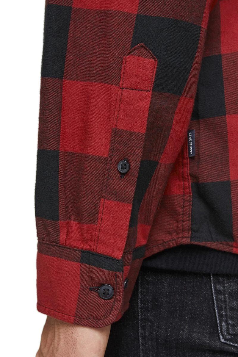 "JJEGINGHAM TWILL SHIRT L/S NOOS" Longsleeve Red-black By Jack & Jones 6 "JJEGINGHAM TWILL SHIRT L/S NOOS" Longsleeve Red-black By Jack & Jones - Image 4