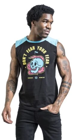 "Top With Front Print" Top Black By RED By EMP -Men Fashion Clothing Store 533709wa