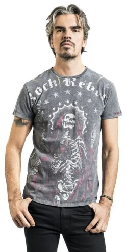 "T-shirt With Large Front Print" T-Shirt Black By Rock Rebel By EMP -Men Fashion Clothing Store 533923wa
