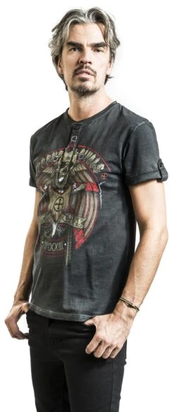 "Vintage-style T-shirt" T-Shirt Grey By Rock Rebel By EMP -Men Fashion Clothing Store 533944wa