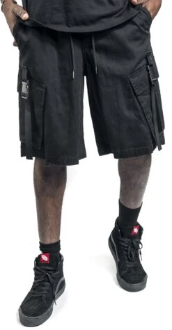 "Comfortable Fabric Trousers With Slit Pockets" Shorts Black By RED By EMP -Men Fashion Clothing Store 534028wa