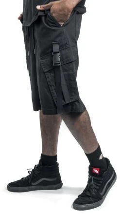 "Comfortable Fabric Trousers With Slit Pockets" Shorts Black By RED By EMP -Men Fashion Clothing Store 534028wa2