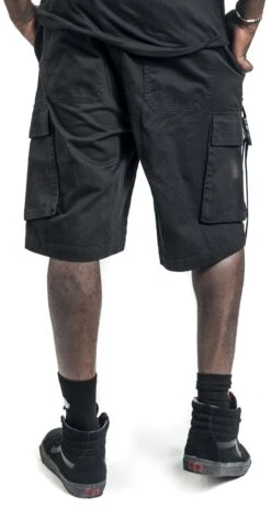 "Comfortable Fabric Trousers With Slit Pockets" Shorts Black By RED By EMP -Men Fashion Clothing Store 534028wb