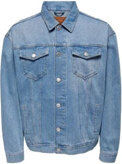 "ONSRICK OVZ MID.BLUE 5427 JACKET NOOS" Jeans Jacket Blue By ONLY And SONS