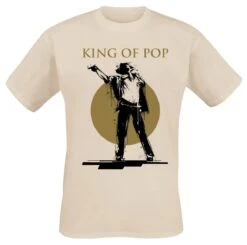 "King Of Pop MJ" T-Shirt Beige By Michael Jackson