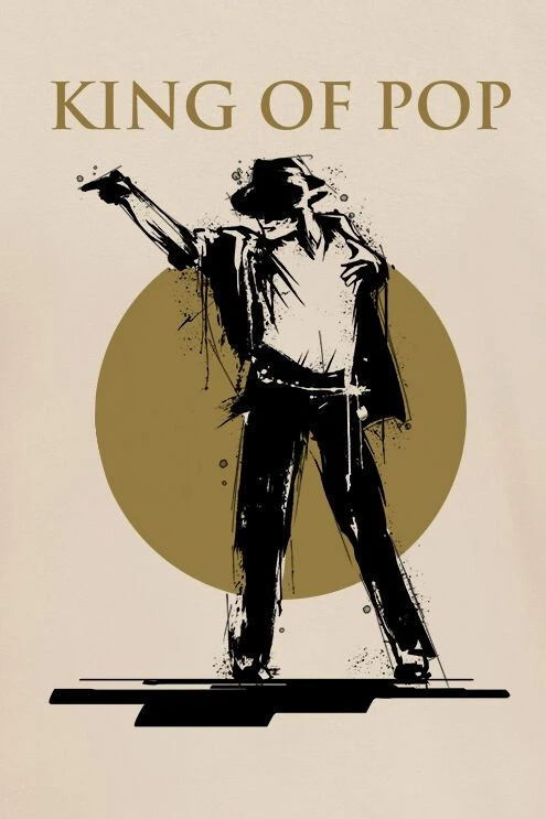 "King Of Pop MJ" T-Shirt Beige By Michael Jackson 4 "King Of Pop MJ" T-Shirt Beige By Michael Jackson - Image 2