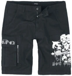 "Shorts With Skull Print" Shorts Black By Gothicana By EMP