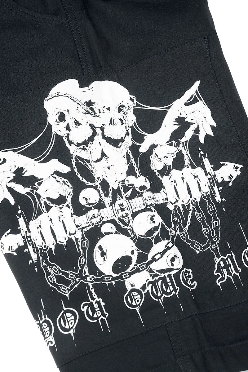 "Shorts With Skull Print" Shorts Black By Gothicana By EMP 6 "Shorts With Skull Print" Shorts Black By Gothicana By EMP - Image 4