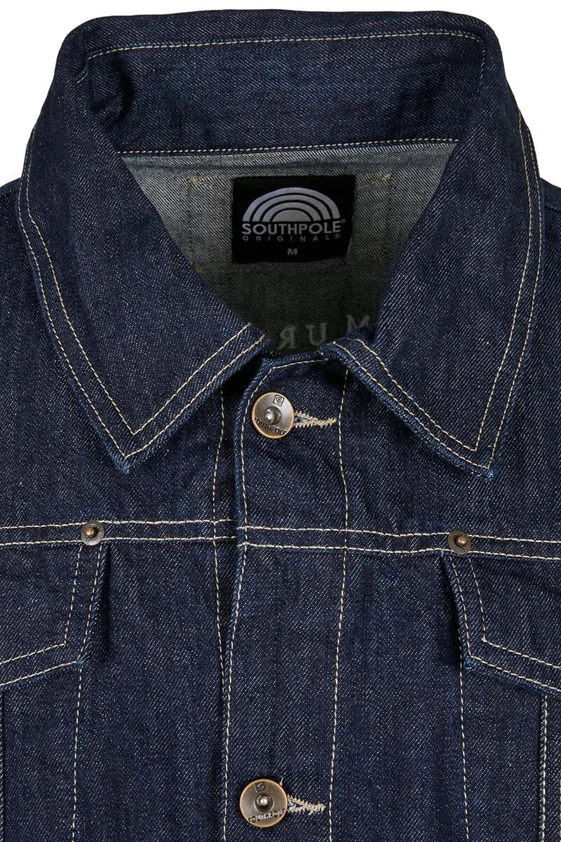 "Southpole Script Denim Jacket" Jeans Jacket Blue By Southpole 5 "Southpole Script Denim Jacket" Jeans Jacket Blue By Southpole - Image 3