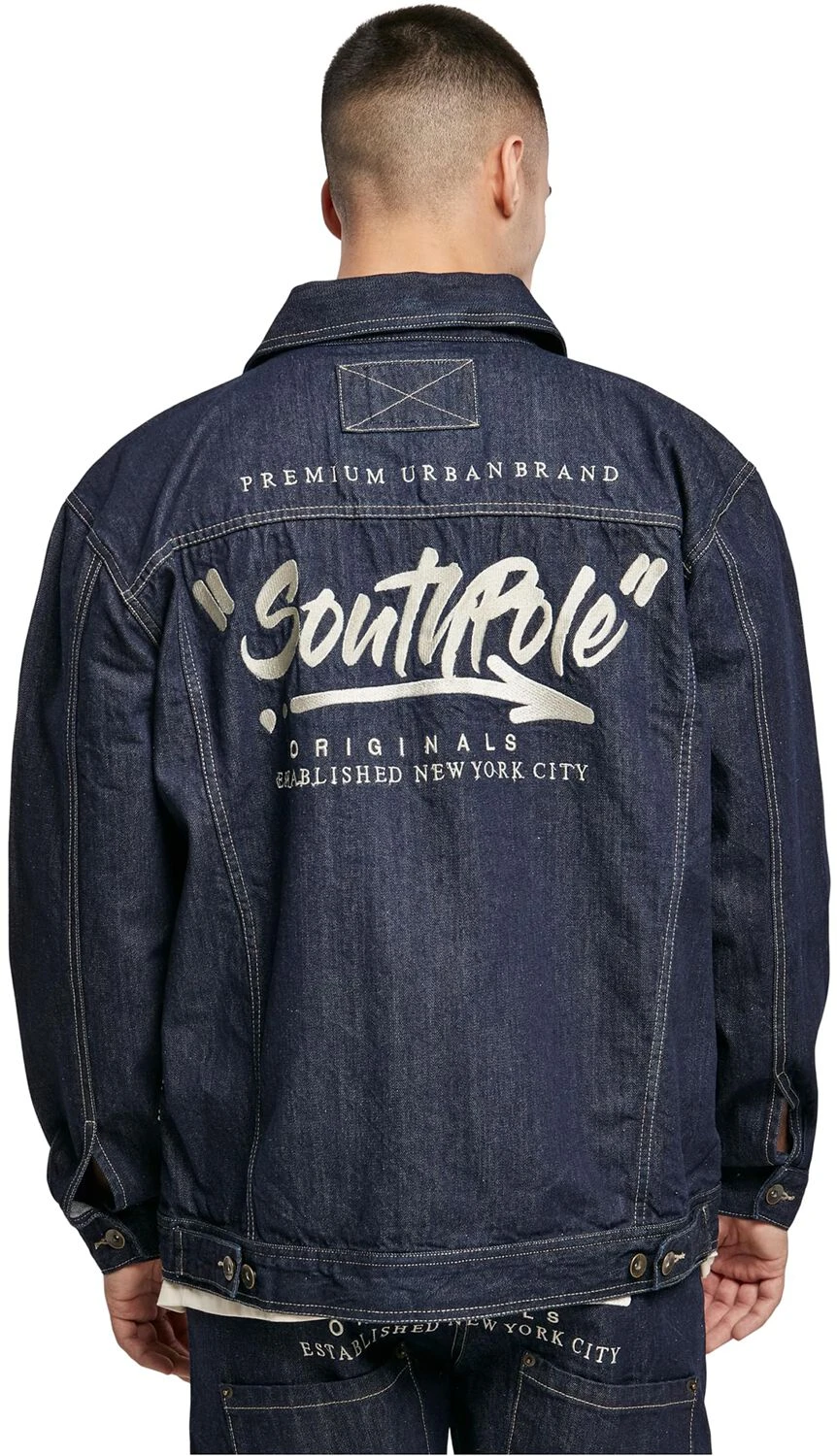 "Southpole Script Denim Jacket" Jeans Jacket Blue By Southpole 7 "Southpole Script Denim Jacket" Jeans Jacket Blue By Southpole - Image 5